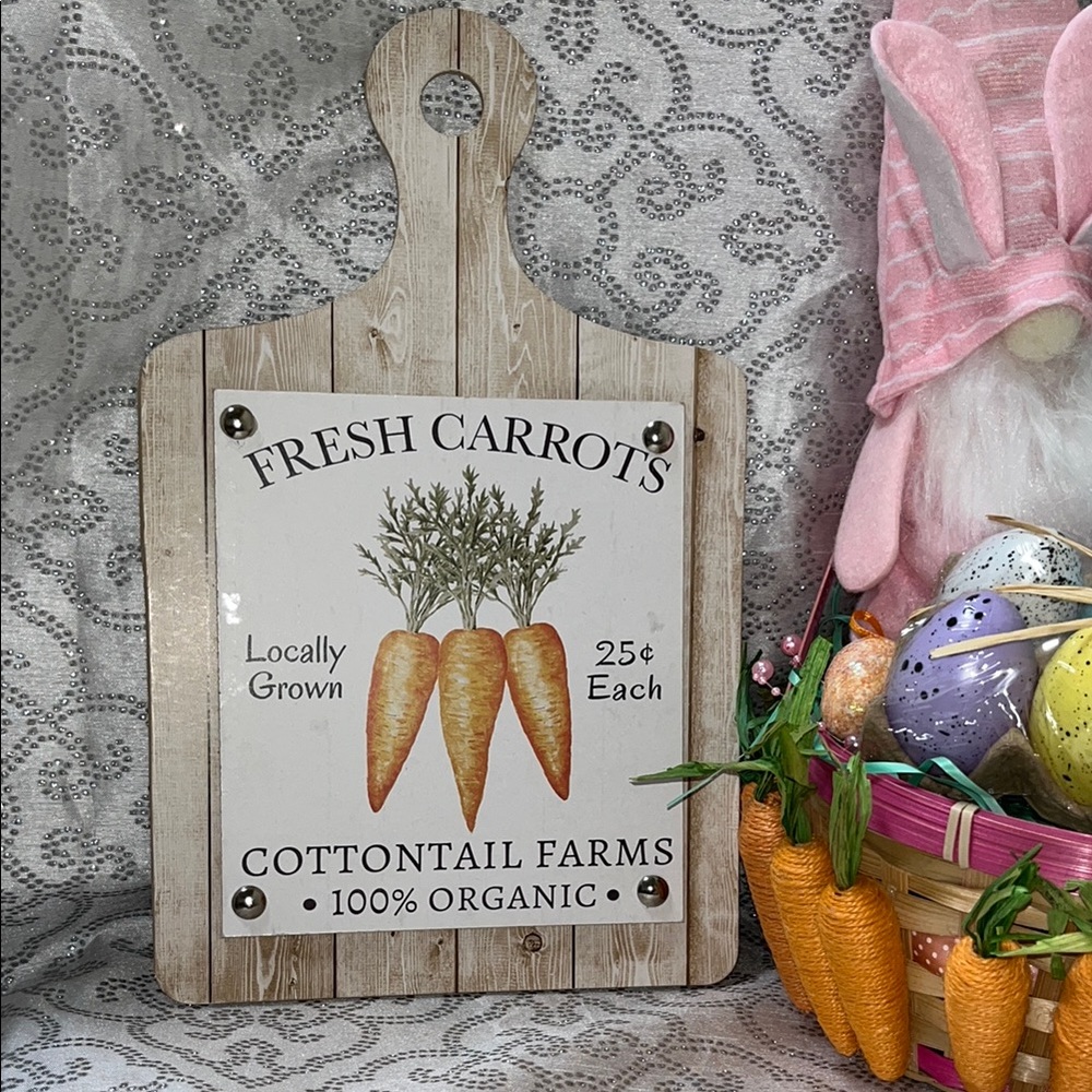 Rustic Fresh Carrots Sign